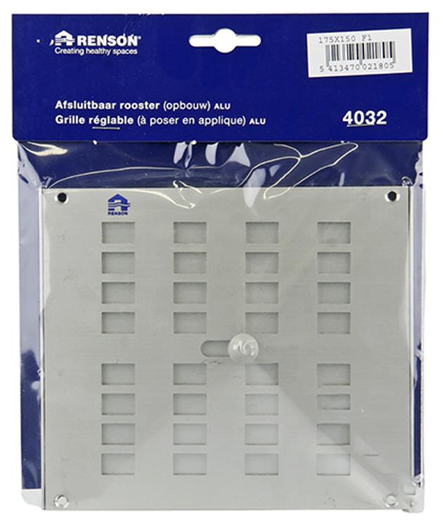 Renson 1006217 – verstellbare Gitterfläche. 4032 Aluminium f1 175x150mm | 2 Stk