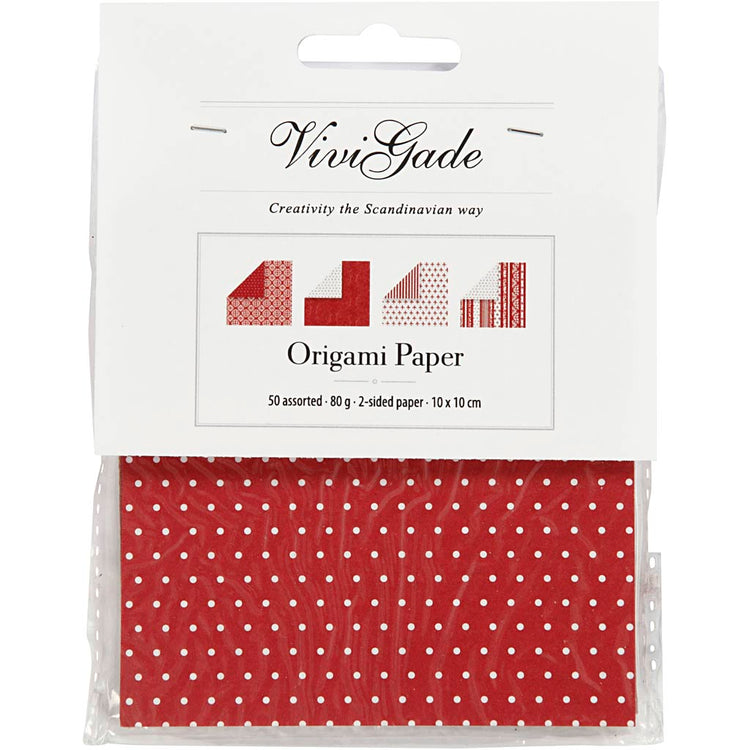 Vivi Gade Origami-Papier, Größe 10 x 10 cm, 80 g, 50 verschiedene Blätter, 1 Box