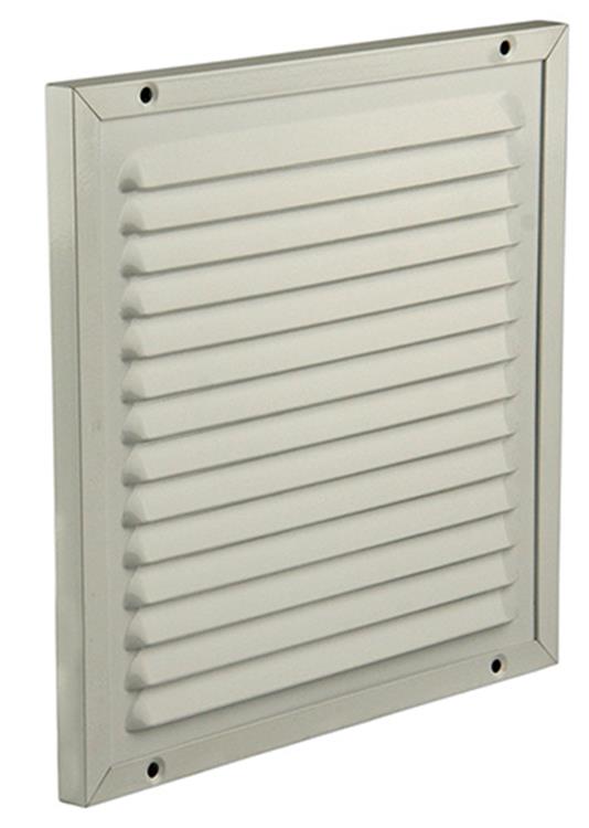 Renson 1006348 – Flügelgitter + Rahmen + Moskitonetz. Konstruktion 437 ral9010 200x200mm | 2 Stk
