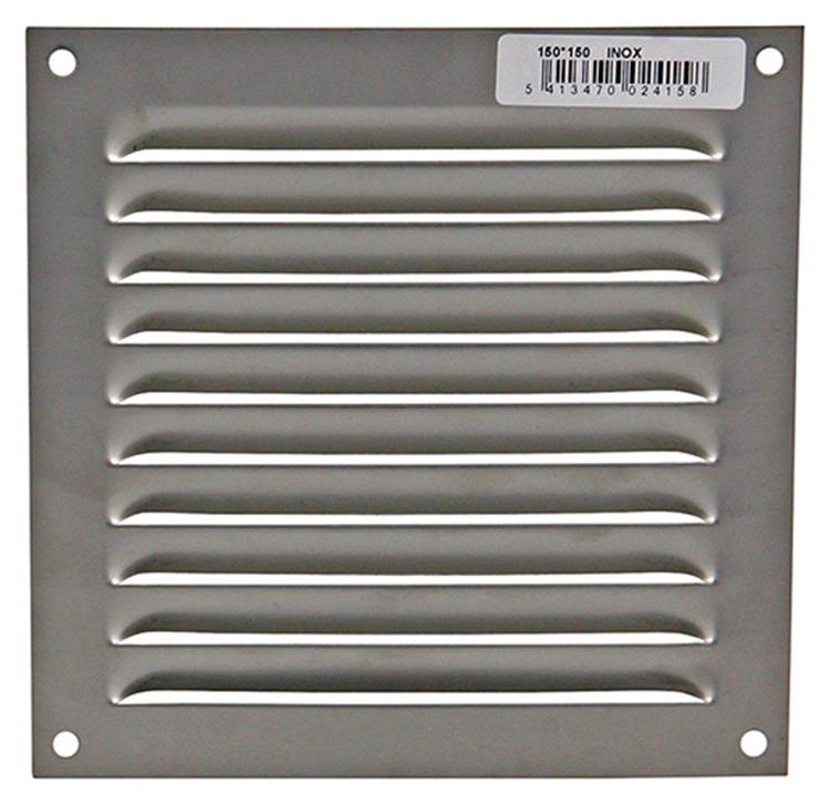 Renson 1006356 – Lamellengitter flach 438 Edelstahl 150 x 150 mm | 5 Stück