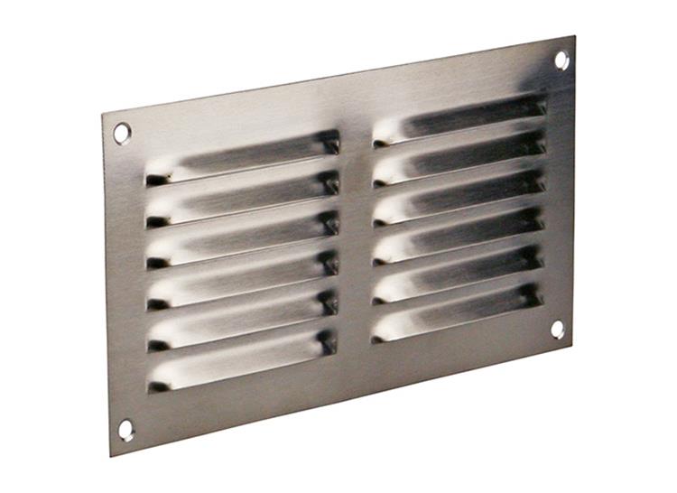 Renson 1006358 – Lamellengitter flach 438 Edelstahl 200 x 100 mm | 5 Stück