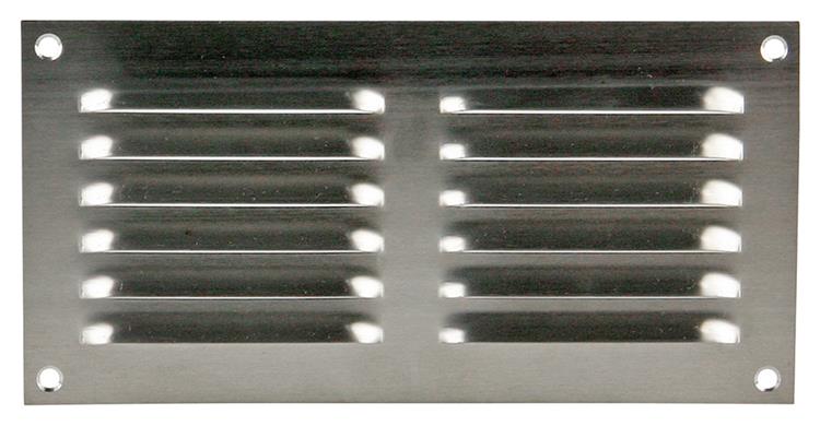 Renson 1006358 – Lamellengitter flach 438 Edelstahl 200 x 100 mm | 5 Stück