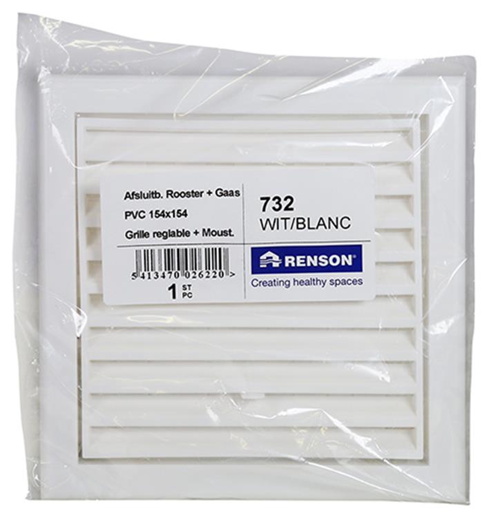 Renson 1006740 - Gitter PVC 732 weiß 154x154mm | 1 Stk