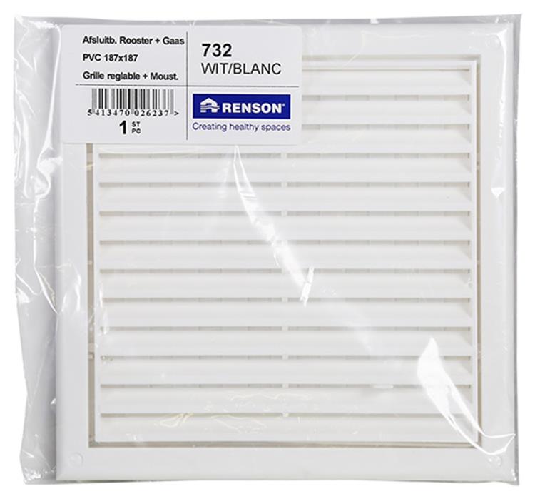 Renson 1006741 - Gitter PVC 732 weiß 187x187mm | 1 Stk