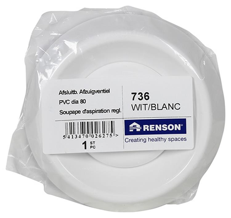 Renson 1006744 – separates Ventil PVC736 weiß ø 80 | 1 Stk