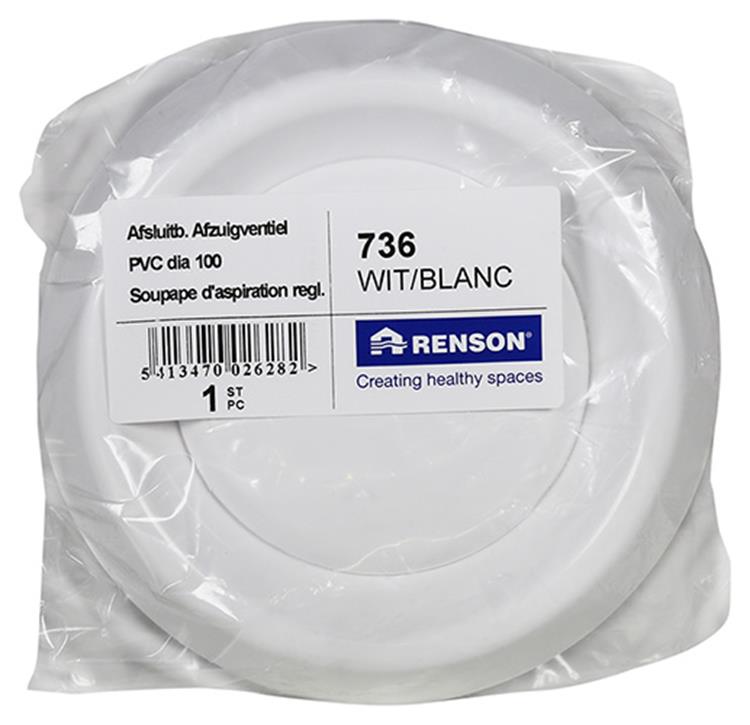 Renson 1006745 – separates Ventil PVC736 weiß ø100 | 1 Stk