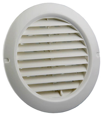 Renson 1006376 – rundes, verstellbares Einbaugitter. 735 PVC RAL 9010 ø 100-150 | 2 Stk