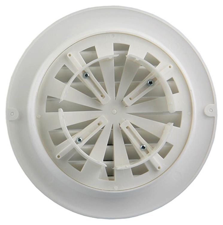Renson 1006376 – rundes, verstellbares Einbaugitter. 735 PVC RAL 9010 ø 100-150 | 2 Stk