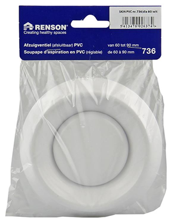 Renson 1006377 - Absaugventil eingebaut 736 PVC ø80 | 2 Stk