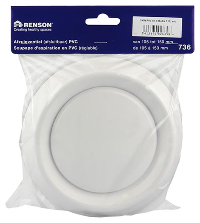 Renson 1006378 - Absaugventil eingebaut 736 PVC ø100 | 2 Stk