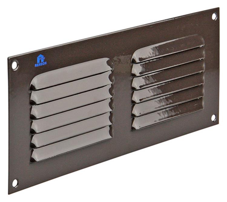 Renson 1006307 – Lamellengitter, flach, Aluminium, Ral 8019, 250 x 100 mm | 10 Stück