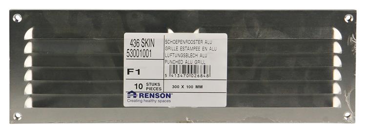 Renson 1006311 – Lamellengitter flach Aluminium f1 300 x 100 mm | 10 Stück