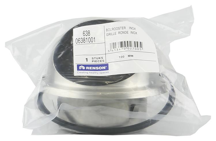 Renson 1006275 – Einbau-Kugelgitter 638 Edelstahl ø100 | 2 Stk