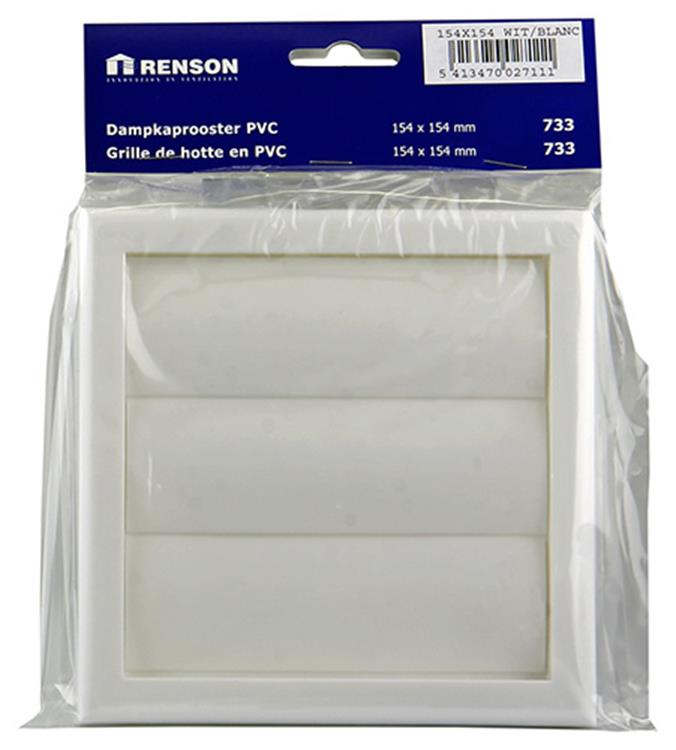 Renson 1006372 - Dunstabzugshaubengitter Aufputz 733 PVC RAL 9010 154x154mm | 2 Stk