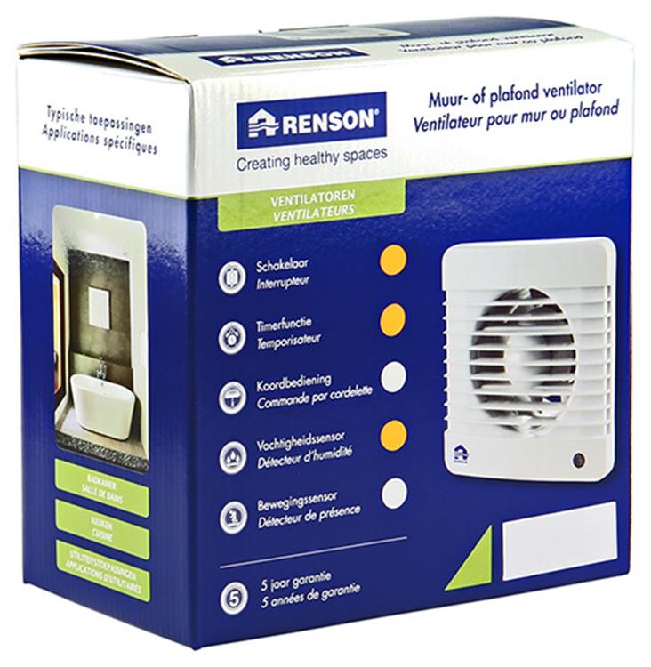 Renson 1006461 - mech. Kerl. Feuchtigkeitssensor 7401h weiß ø 100 | 2 Stk