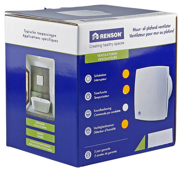 Renson 1006464 - mech. Kerl. Feuchtigkeitssensor 7411h grau ø 100 | 1 Stk