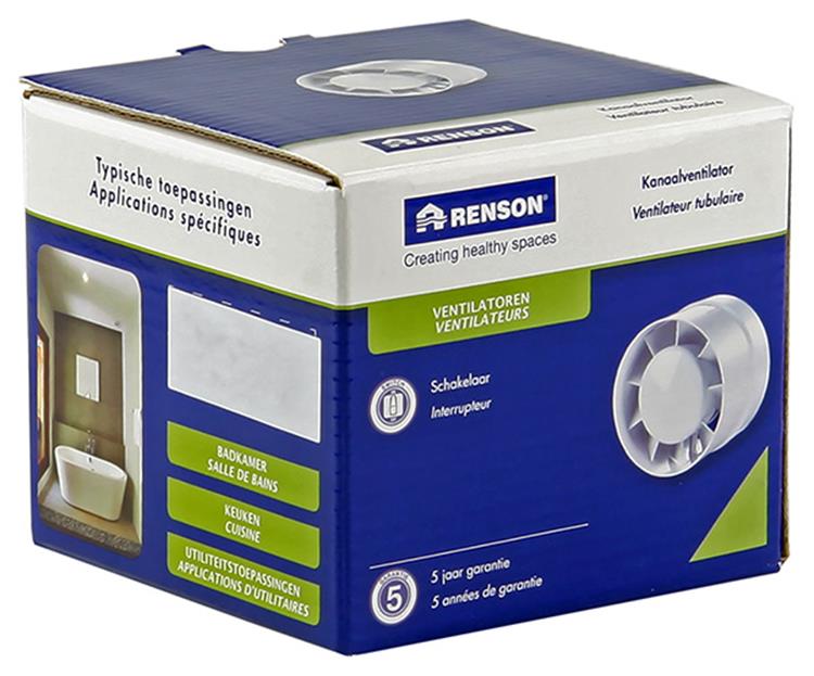 Renson 1006443 – Kanalventilator Standard 7122 weiß ø 125 | 2 Stk