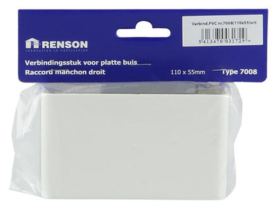 Renson 1006399 - PVC-Verbindungsstück 7008 weiß 110x55mm | 4 Stück