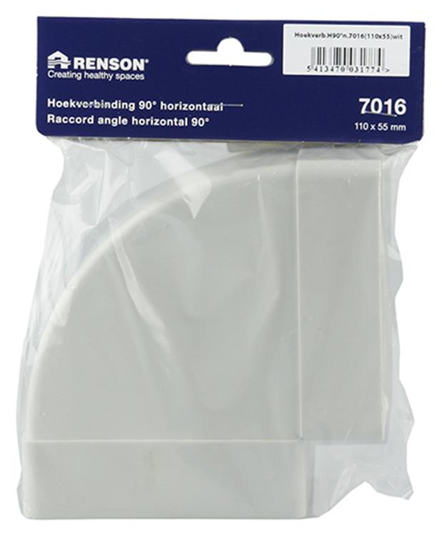 Renson 1006405 - PVC-Eckverbindung hor.90° 7016 weiß 110x55mm | 3 Stück