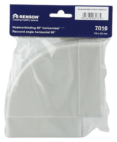 Renson 1006405 - PVC-Eckverbindung hor.90° 7016 weiß 110x55mm | 3 Stück