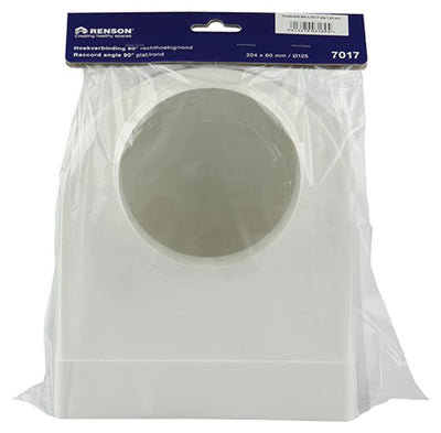 Renson 1006408 - PVC-Eckverbindung gerade rund 90° 7017 weiß ø 125 | 3 Stück