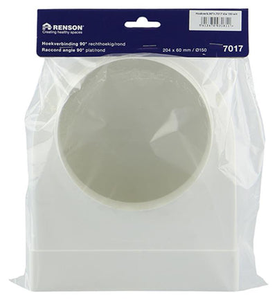 Renson 1006409 - PVC-Eckverbindung gerade rund 90° 7017 weiß ø 150 | 3 Stück