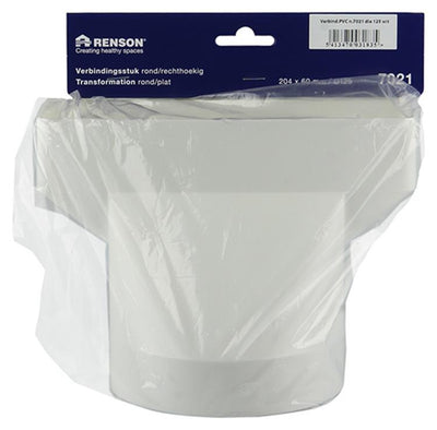 Renson 1006411 – PVC-Verbindungsstück rund rechts. 7021 weiß ø 125mm | 2 Stk