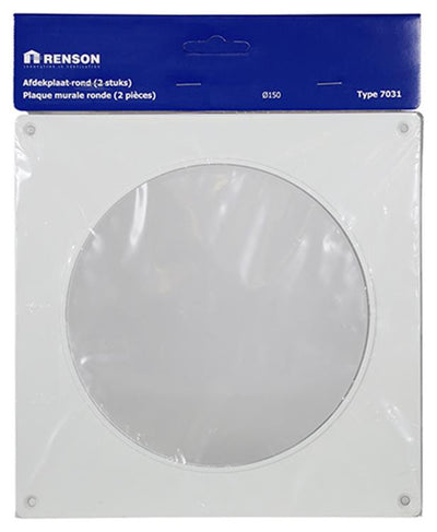 Renson 1006428 – Set mit 2 PVC-Abdeckplatten 7031 weiß ø 150 | 5 Stück