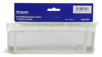 Renson 1006420 – Set mit 2 PVC-Montagehalterungen 7023 weiß 204 x 60 mm | 5 Stück