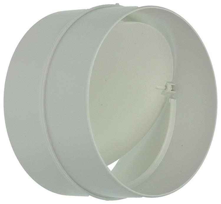 Renson 1006398 - PVC-Verbindungsstück + Rückschlagventil 7007 weiß ø 100 | 2 Stk