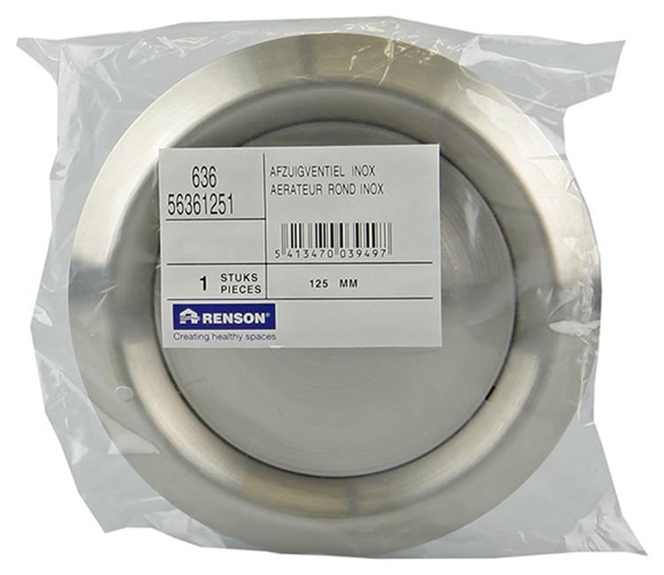 Renson 1006330 – eingebautes Entnahmeventil aus Edelstahl 636 ø 125 | 2 Stk