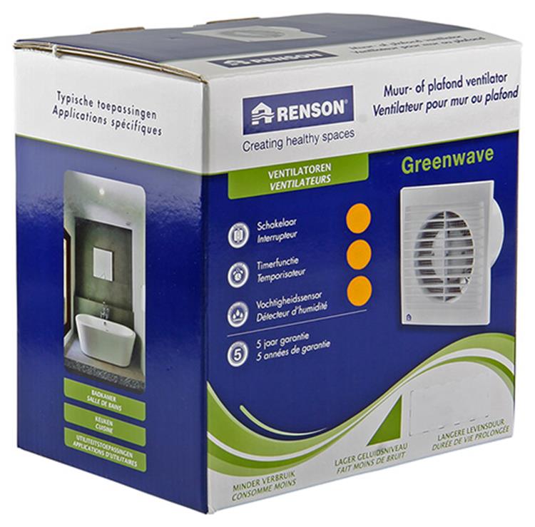 Renson 1006478 – Greenwave-Typ. Feuchtigkeitssensor 9402h ø 125 weiß | 1 Stk
