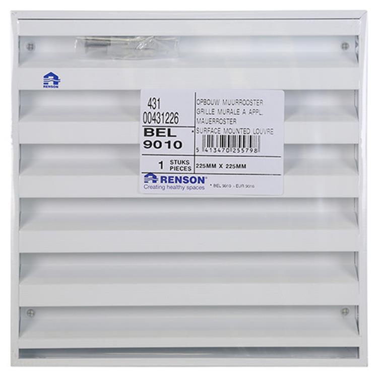 Renson 1014554 - Aufputz-Wandgitter Alu weiß 431 225x225mm | 2 Stk