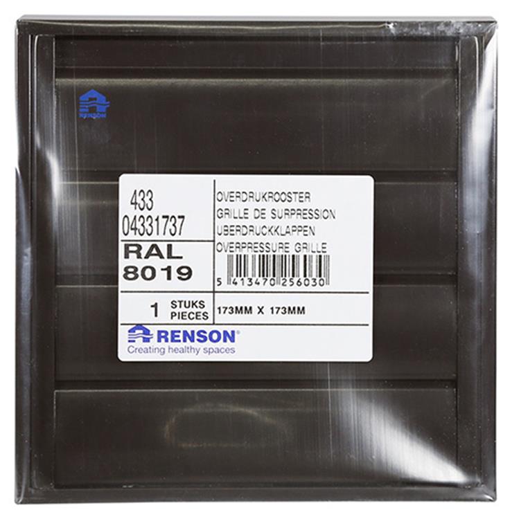 Renson 1013923 - Lamellengitter Alu braun 433 173x173mm | 2 Stk