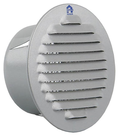 Renson 1008240 – Lamellengitter rund zum Einbau. 435 r alu ral 9006 ø 80 | 12 Stück