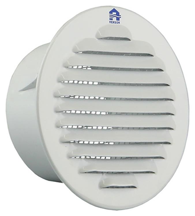 Renson 1008241 – Lamellengitter rund zum Einbau. 435 r alu ral 9010 ø 80 | 12 Stück