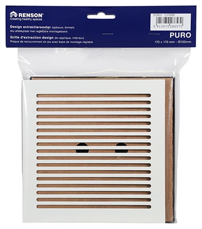 Renson 1048749 – verstellbares Absauggitter, Design-Finish, Durchmesser 100 | 2 Stk