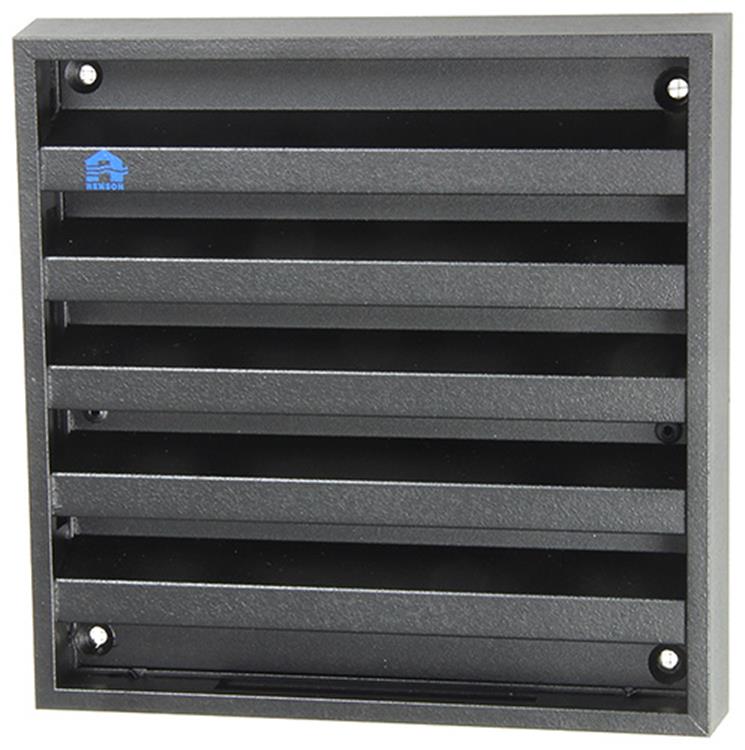 Renson 1057988 – Aufputz-Wandgitter mit Netz 431 (165 x 165) RAL 9005 schwarz | 2 Stk