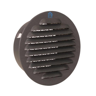 Renson 1062423 – Einbau-Lamellengitter, rund, Aluminium 435r (Durchmesser 100), Struktur 7016 | 8 Stück