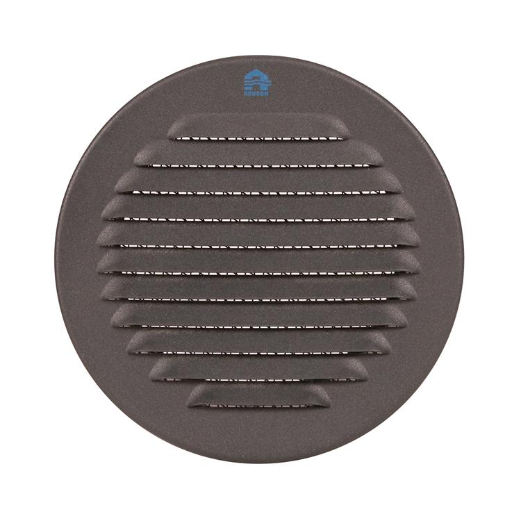 Renson 1062424 – Einbau-Lamellengitter, rund, Aluminium 435r (Durchmesser 120), Struktur 7016 | 5 Stück