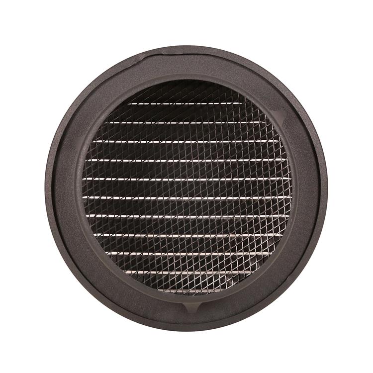 Renson 1062424 – Einbau-Lamellengitter, rund, Aluminium 435r (Durchmesser 120), Struktur 7016 | 5 Stück