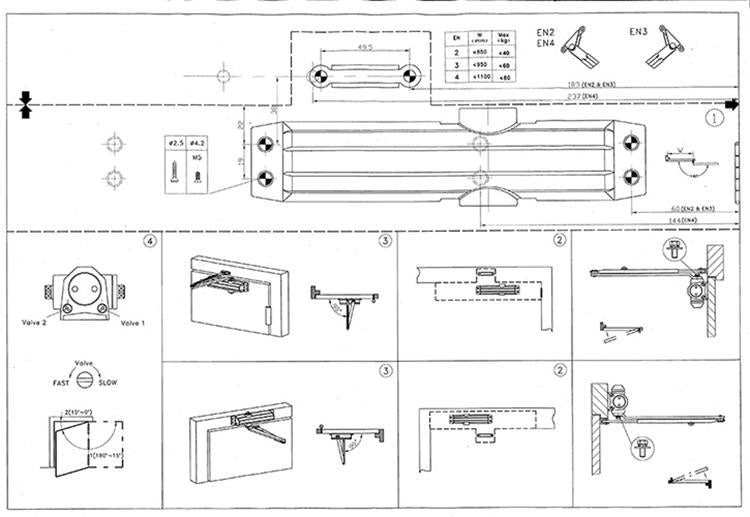 Yale 1019236 – hydraulische Türpumpe Multiforce 2-3-4 | 1 Stk