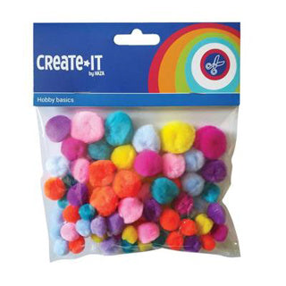 Create-it Pompoms helle Mischung 75 Stücke