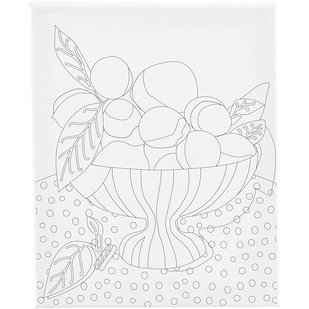 Creativ Company Malleinwand mit Druck, Obstschale, D: 1,6 cm, Maße 24x30 cm, 360 g, 1 Stück
