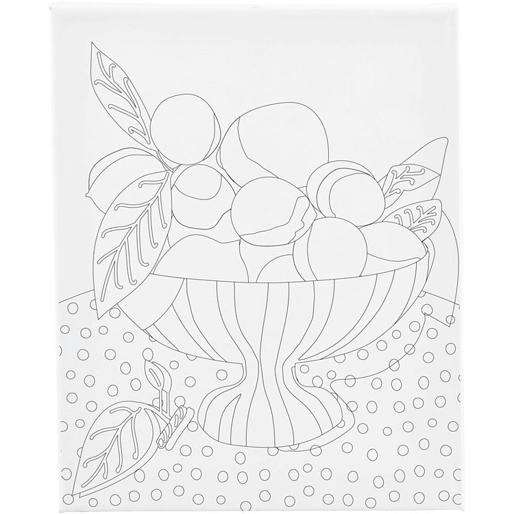 Creativ Company Malleinwand mit Druck, Obstschale, D: 1,6 cm, Maße 24x30 cm, 360 g, 1 Stück
