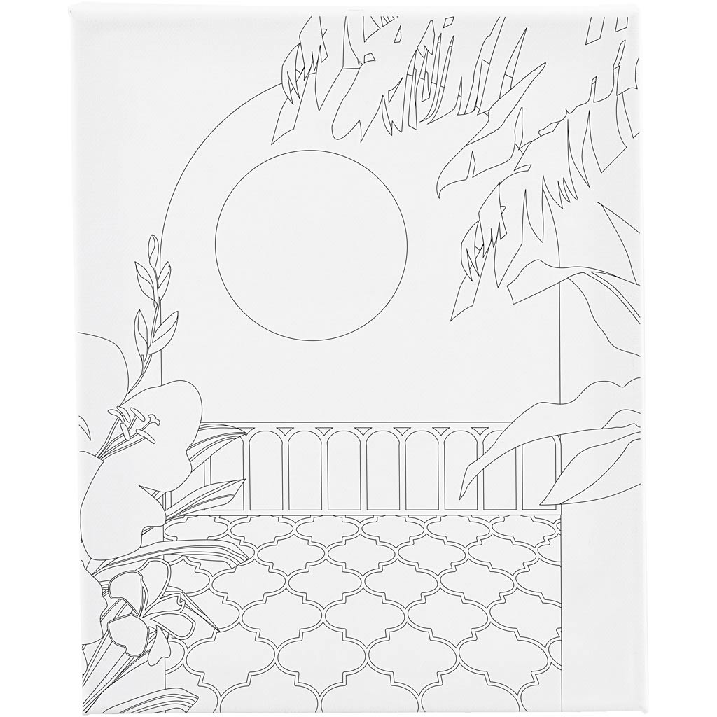 Creativ Company Malleinwand mit Druck, sonniger Balkon, D: 1,6 cm, Größe 24x30 cm, 360 g, 1 Stück