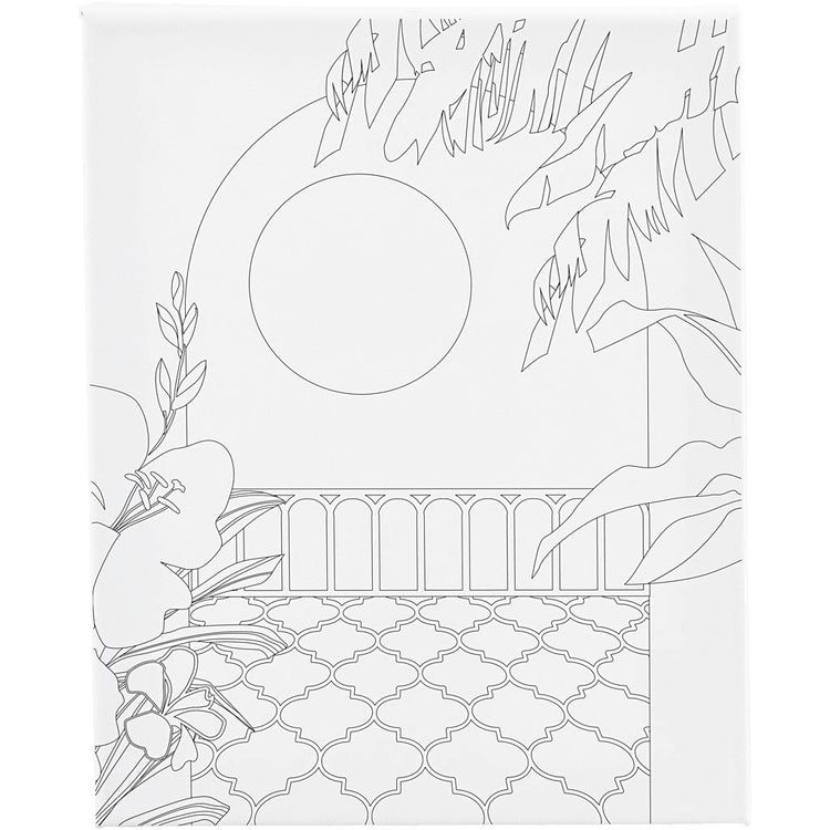 Creativ Company Malleinwand mit Druck, sonniger Balkon, D: 1,6 cm, Größe 24x30 cm, 360 g, 1 Stück