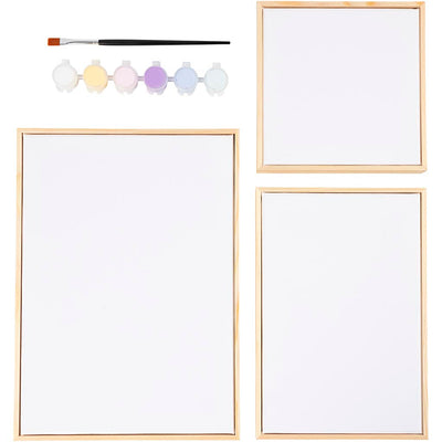 Creativ Company-Mix aus gespannter Leinwand, Pastellfarben, 1 Box
