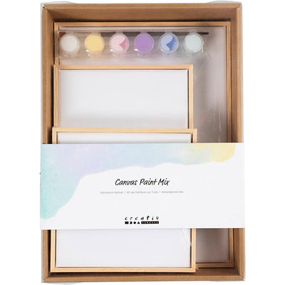 Creativ Company-Mix aus gespannter Leinwand, Pastellfarben, 1 Box