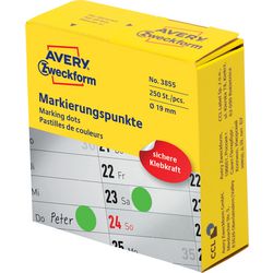 Markierungspunkte avery grün 250 Stück 19 mm